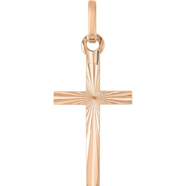 Pendentif croix Or Rose 375