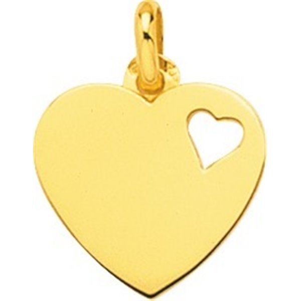 Pendentif plaque coeur Or Jaune 375