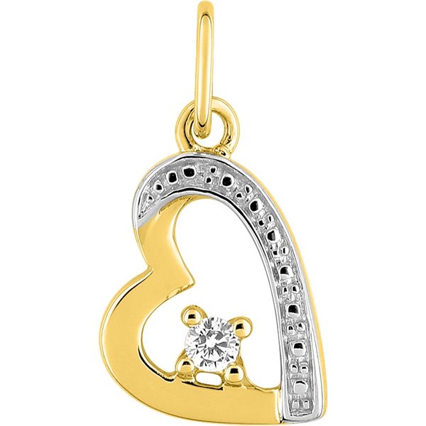 Pendentif oxyde(s) de zirconium Or Jaune 375 rhodiée