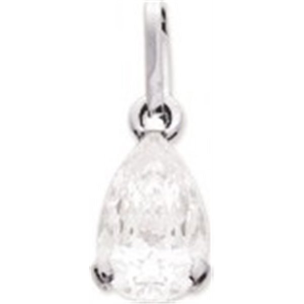 Pendentif oxyde(s) de zirconium Or Blanc 375