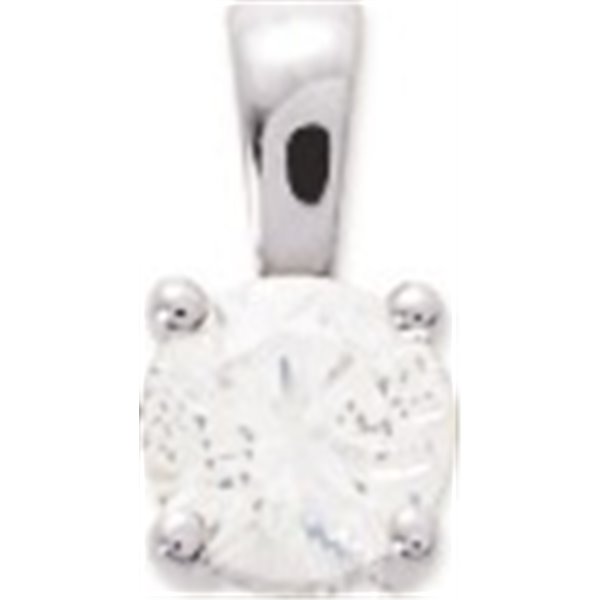 Pendentif oxyde(s) de zirconium Or Blanc 375