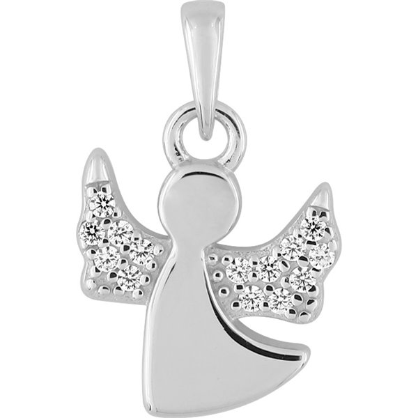 Pendentif oxyde(s) de zirconium Or Blanc 375