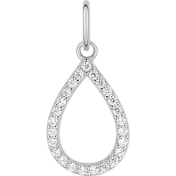 Pendentif oxyde(s) de zirconium Or Blanc 375