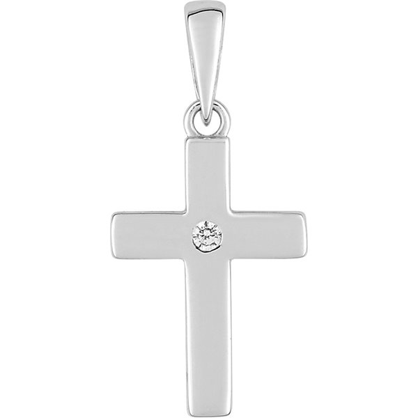 Pendentif oxyde(s) de zirconium Or Blanc 375