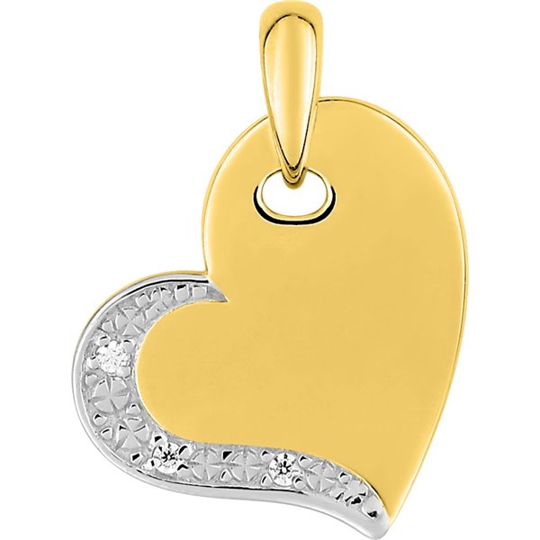 Pendentif diamant 0.02ct Or Jaune 375 rhodiée