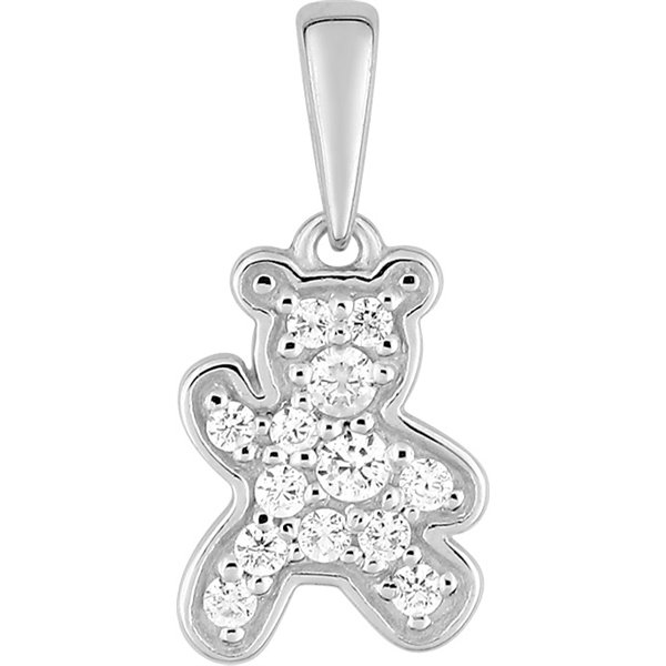 Pendentif oxyde(s) de zirconium Or Blanc 375