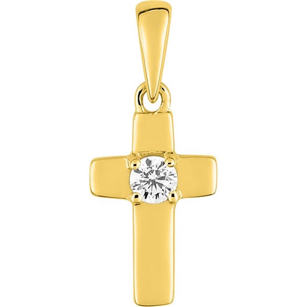 Pendentif oxyde(s) de zirconium Or Jaune 375