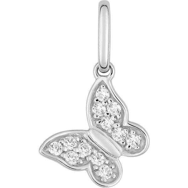 Pendentif oxyde(s) de zirconium Or Blanc 375