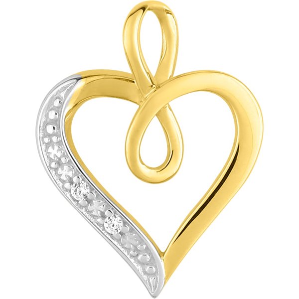 Pendentif diamant 0.01ct Or Jaune 375 rhodiée