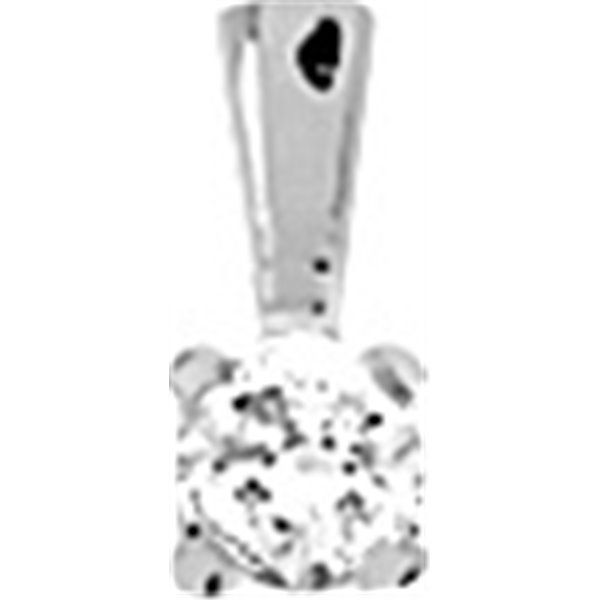 Pendentif oxyde(s) de zirconium Or Blanc 750