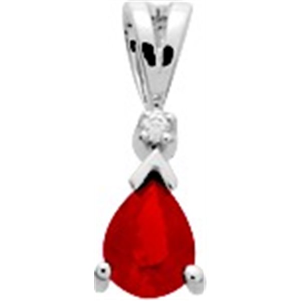 Pendentif rubis 0.36c diamant 0.01ct Or 750