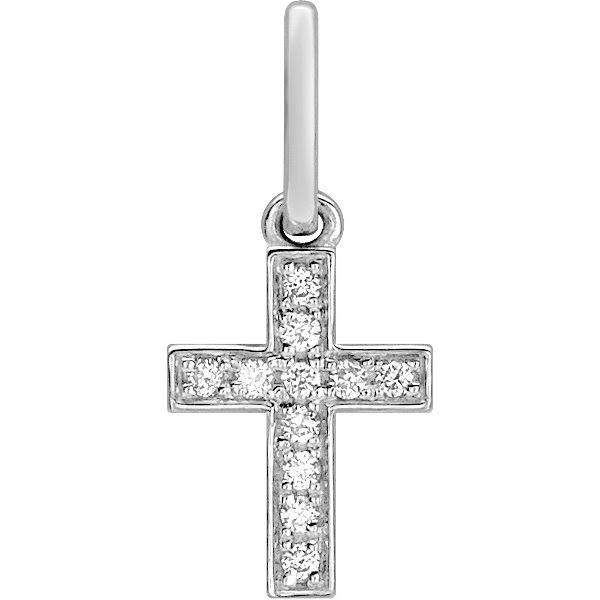 Pendentif croix diamant 0.06ct Or Blanc 750