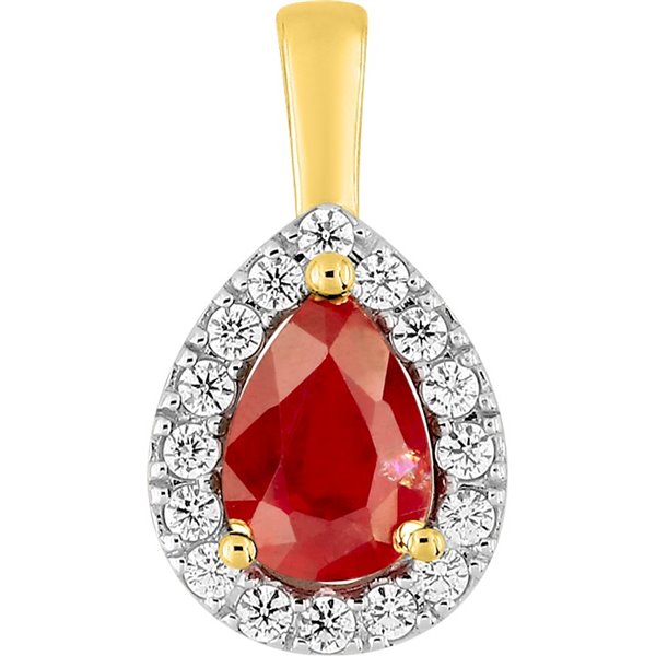 Pendentif rubis oxyde(s) de zirconium Or Jaune 750 rhodiée