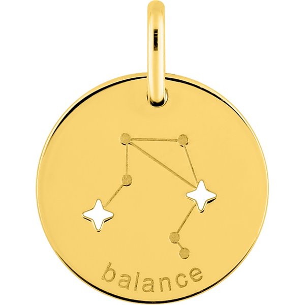 Pendentif zodiaque Balance Or Jaune 750