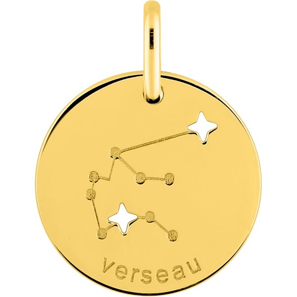 Pendentif zodiaque Verseau Or Jaune 750