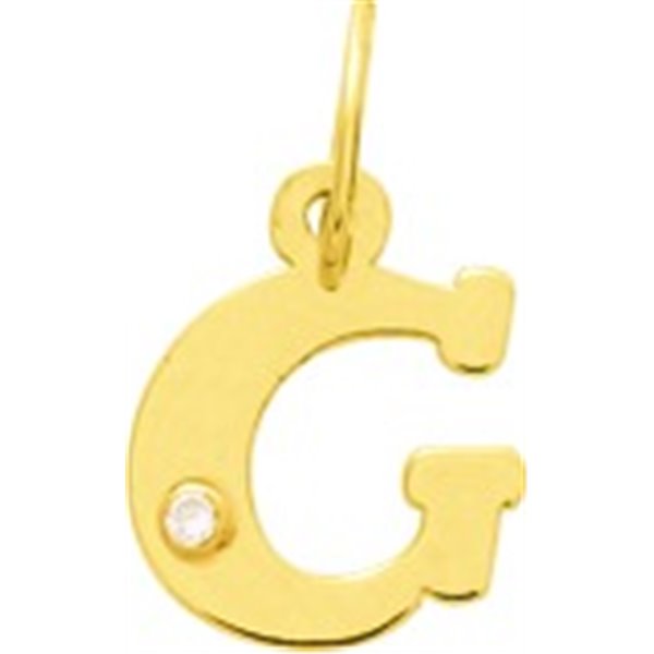 Pendentif lettre G diamant 0.01ct Or Jaune 750