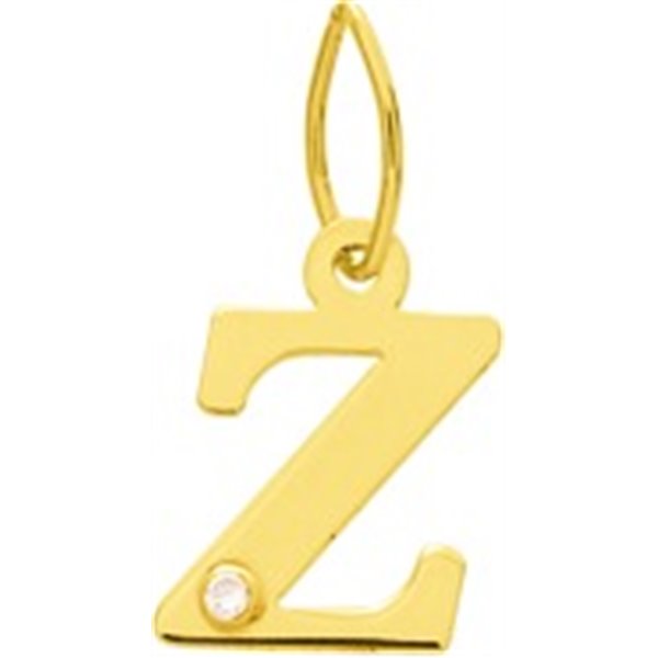 Pendentif lettre Z diamant 0.01ct Or Jaune 750