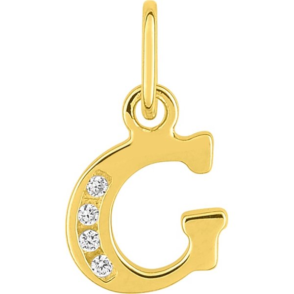 Pendentif lettre G oxyde(s) de zirconium Or Jaune 750