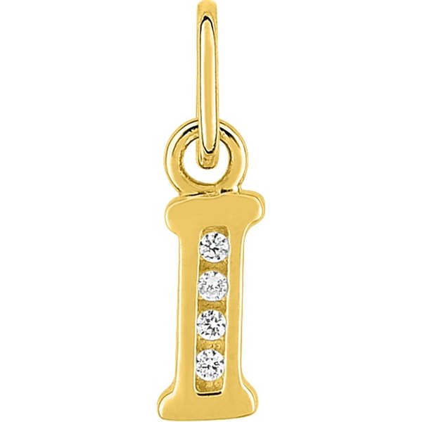 Pendentif lettre I oxyde(s) de zirconium Or Jaune 750