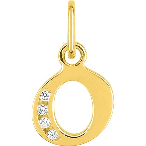 Pendentif lettre O oxyde(s) de zirconium Or Jaune 750