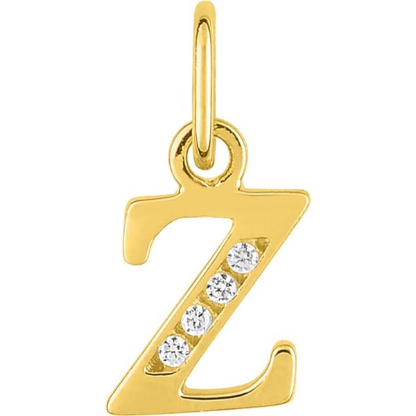 Pendentif lettre Z oxyde(s) de zirconium Or Jaune 750