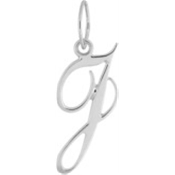 Pendentif lettre J Or Blanc 750