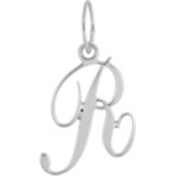 Pendentif lettre R Or Blanc 750