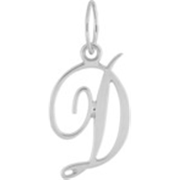 Pendentif lettre D Or Blanc 750