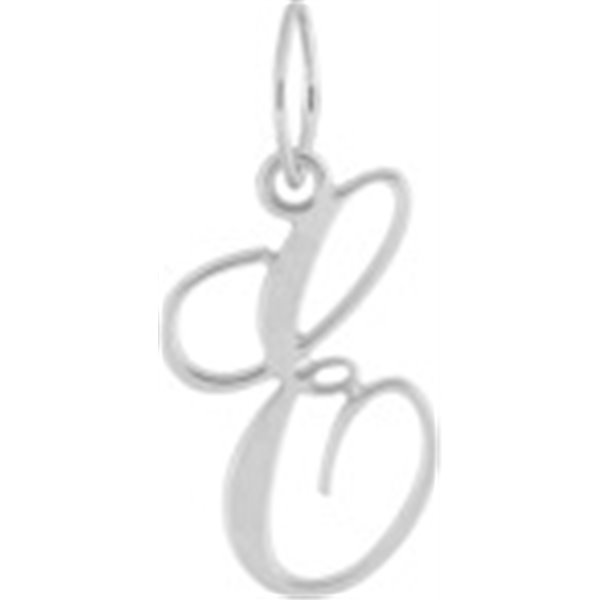 Pendentif lettre E Or Blanc 750