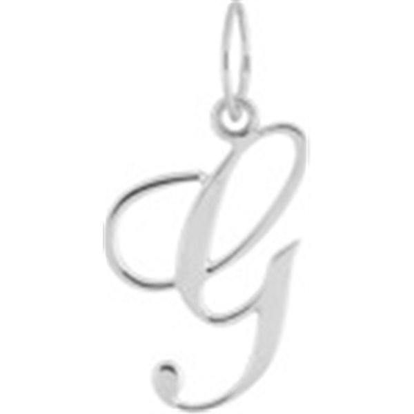 Pendentif lettre G Or Blanc 750