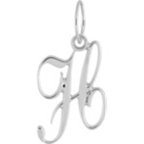 Pendentif lettre H Or Blanc 750