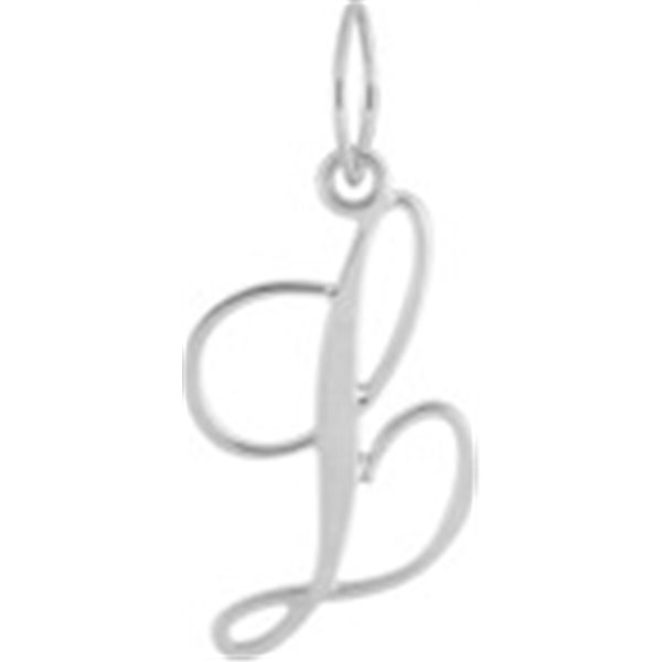 Pendentif lettre L Or Blanc 750