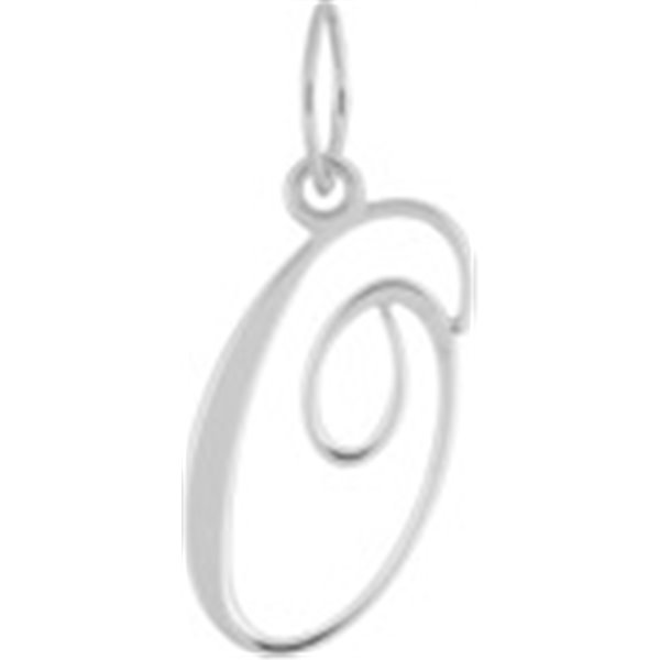 Pendentif lettre O Or Blanc 750