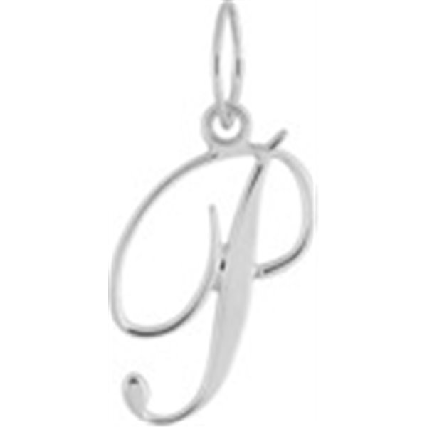 Pendentif lettre P Or Blanc 750