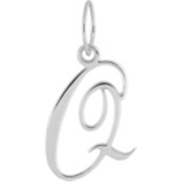 Pendentif lettre Q Or Blanc 750