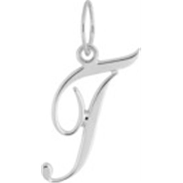 Pendentif lettre T Or Blanc 750