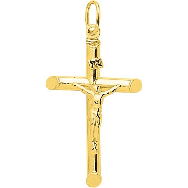 Pendentif croix Christ Or Jaune 750