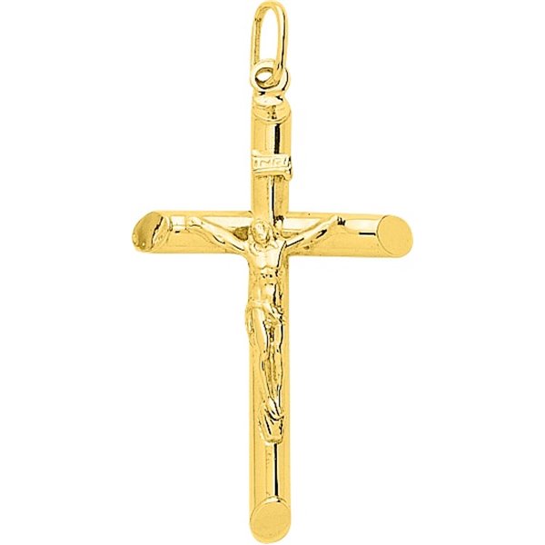 Pendentif croix Christ Or Jaune 750