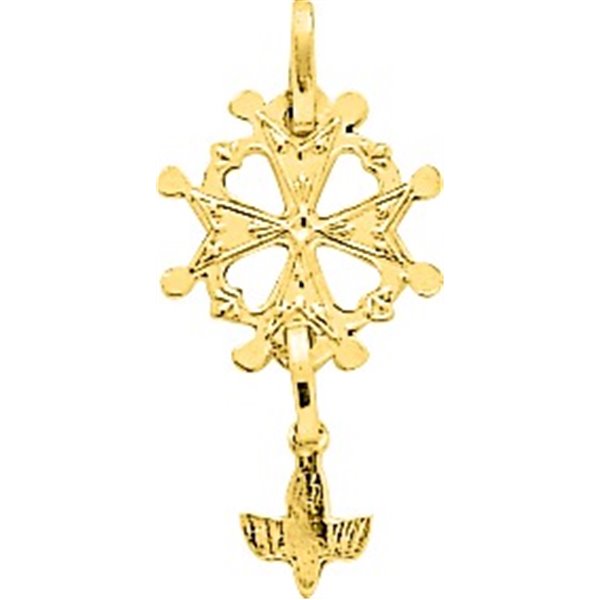 Pendentif Croix huguenote Or Jaune 750