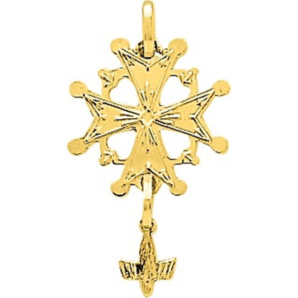 Pendentif Croix huguenote Or Jaune 750