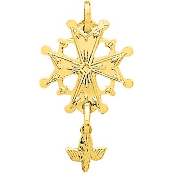 Pendentif Croix huguenote Or Jaune 750