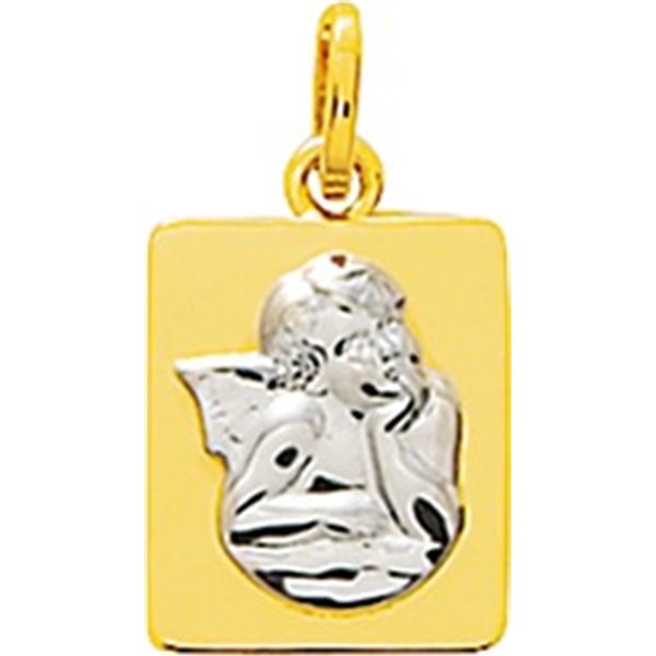 Médaille Or jaune 750 millièmes ange Or gris