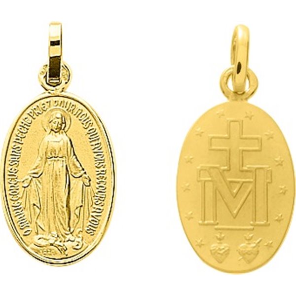 Médaille vierge miraculeuse Or Jaune 750