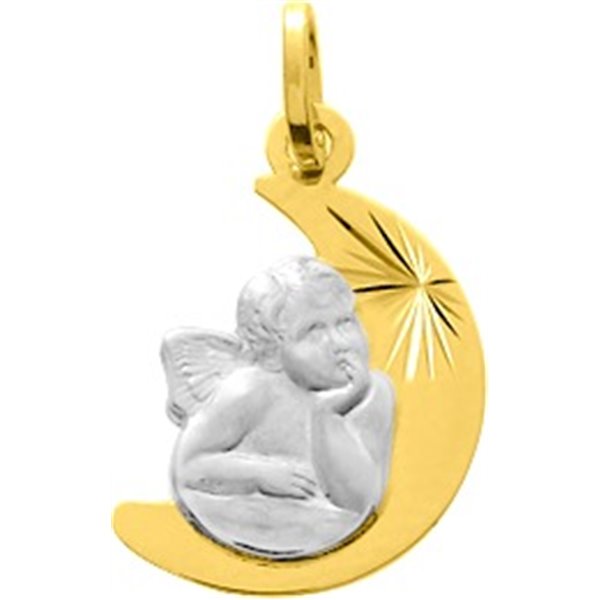 Médaille ange Or Jaune 750 rhodiée