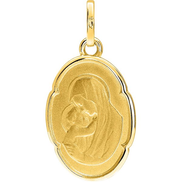 Médaille vierge et enfant Or Jaune 750