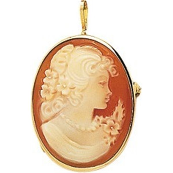 Pendentif broche camée Or Jaune 750