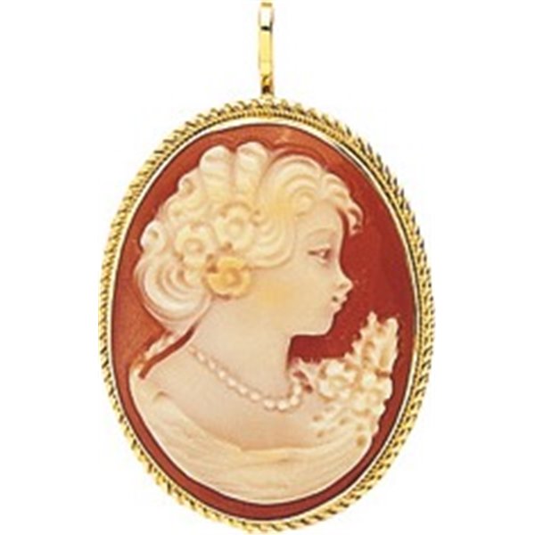 Pendentif broche camée Or Jaune 750