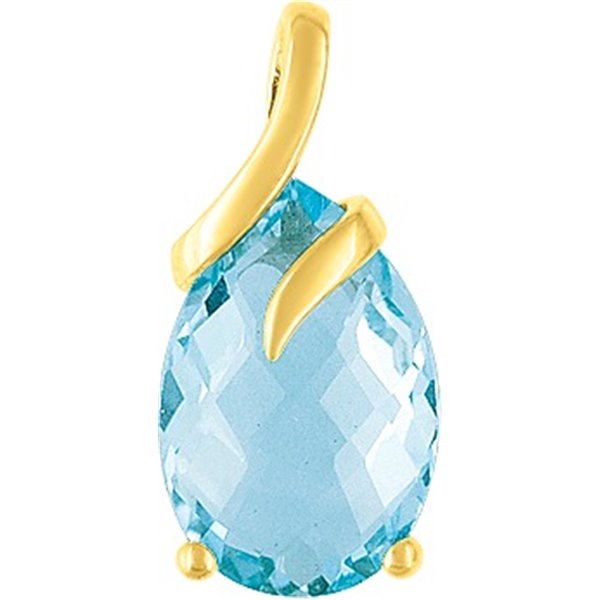 Pendentif topaze bleue traitée Or Jaune 375