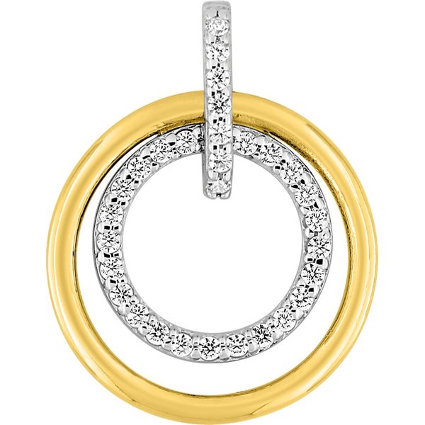 Pendentif oxyde(s) de zirconium Or Jaune 375 rhodiée